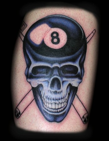 Looking for unique  Tattoos? Eight Ball Skull